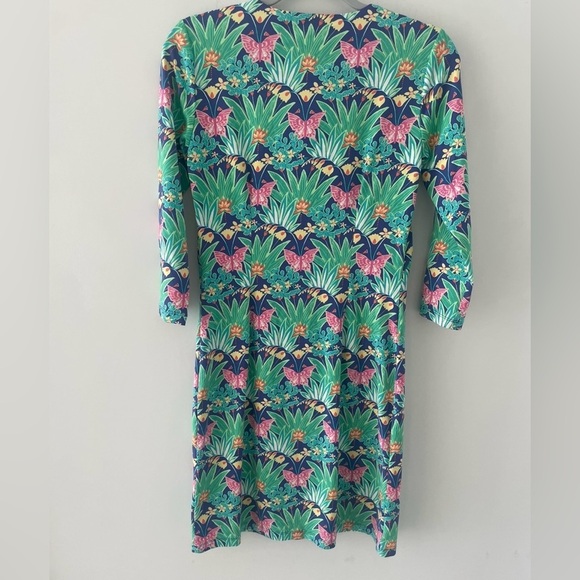 J McLaughlin Dress Size XS Green Floral Print 
Sophia Dress Catalina Cloth - Picture 2 of 7